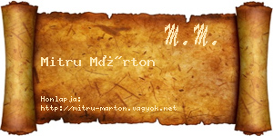 Mitru Márton névjegykártya