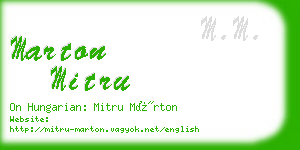 marton mitru business card